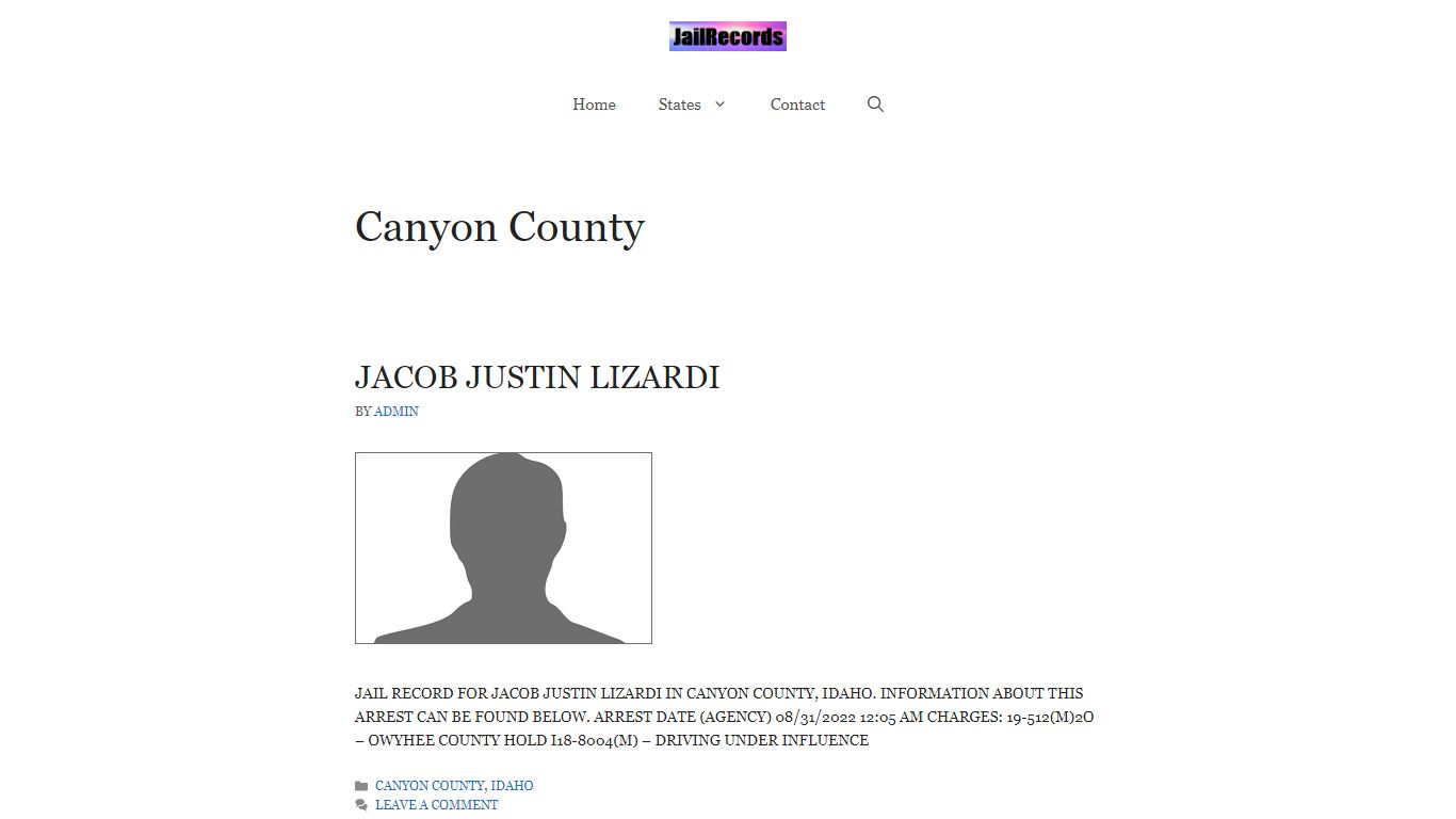 Canyon County Arrest Records